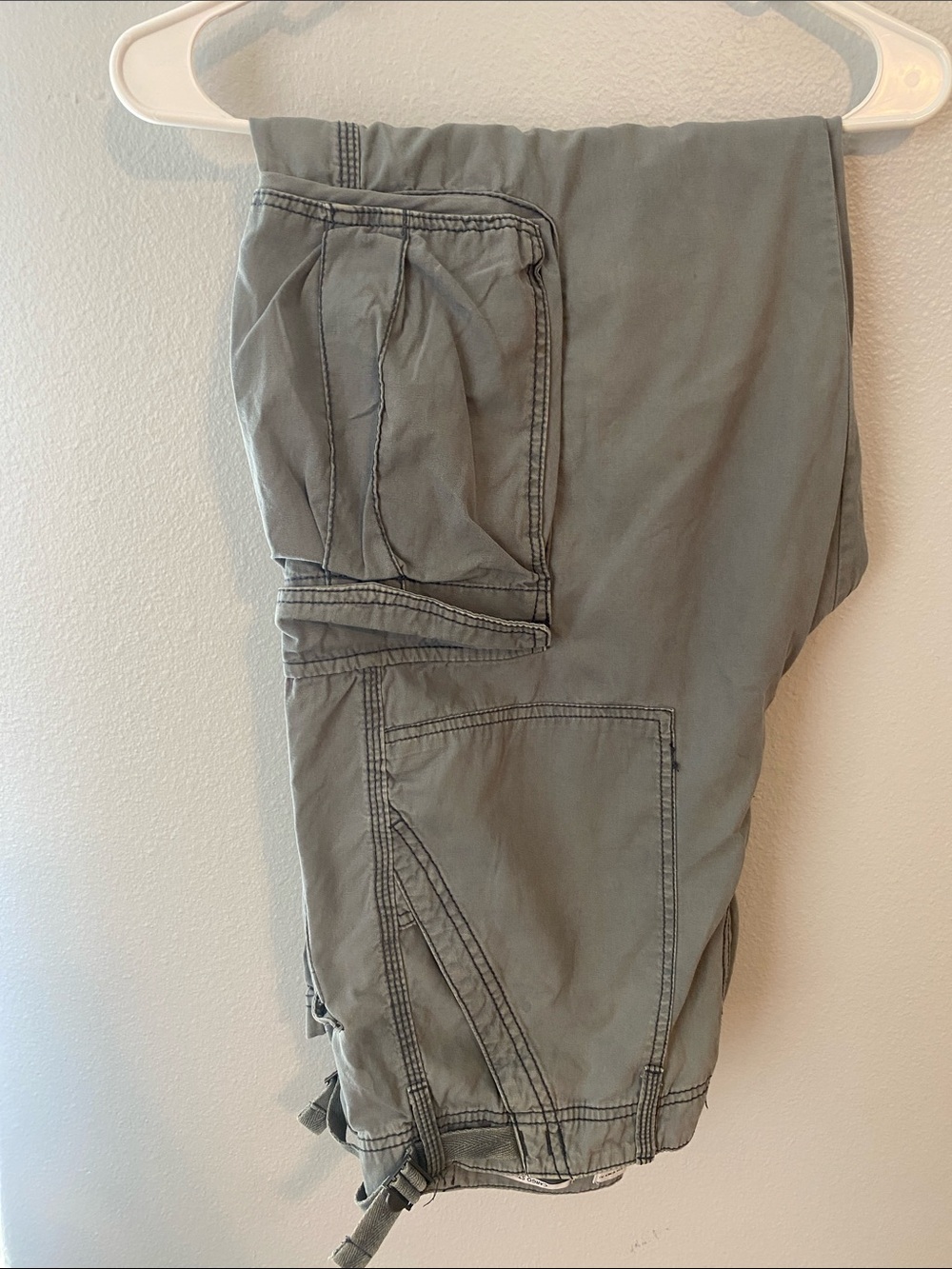 Bershka Cargo Pants - Olive/Grey